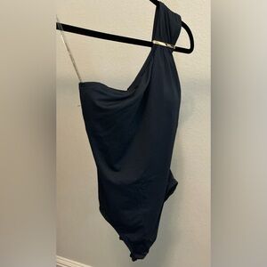 Michael Kors Navy Swim Suit with Gold Accent